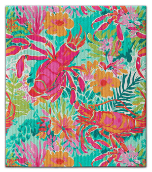 Crawfish Tropical Dishcloth