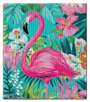 Flamingo/Hibiscus Dishcloth