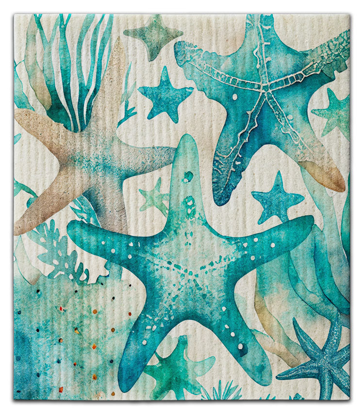 Starfish Blue Dishcloth