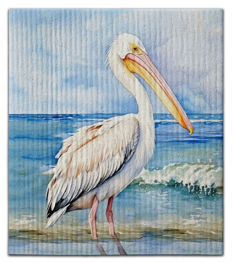 Pelican White Standing in Water Dishcloth