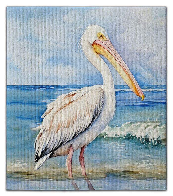 Pelican White Standing in Water Dishcloth
