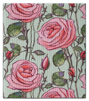 Roses (Pink) Dishcloth