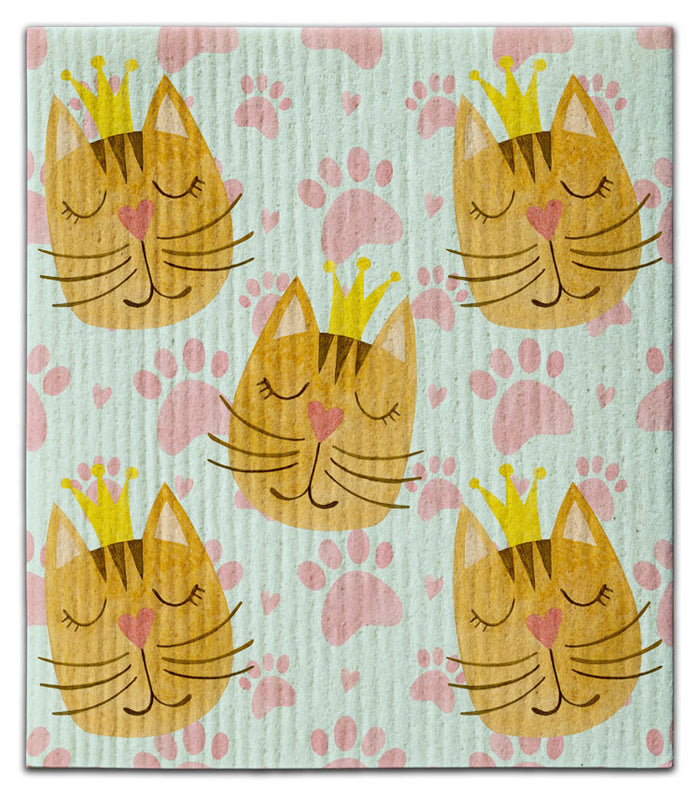 Cat Face w/Crown Dishcloth