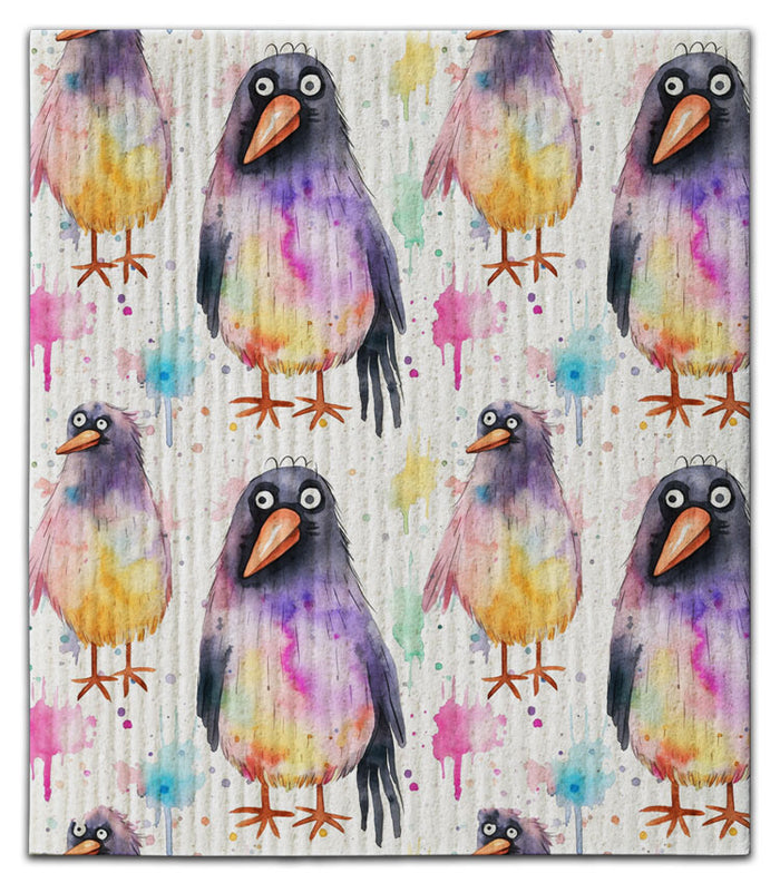 Wacky Birds Dishcloth