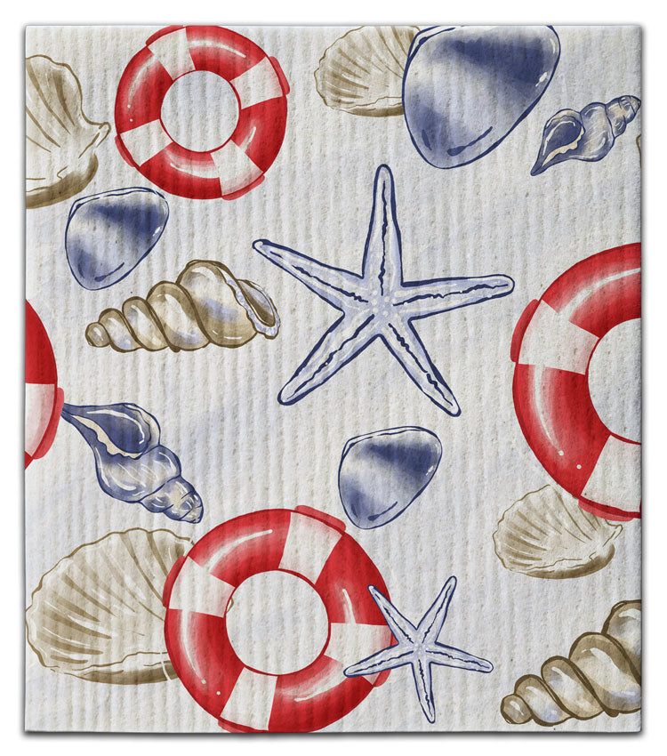 Life Preserves & Shells Dishcloth
