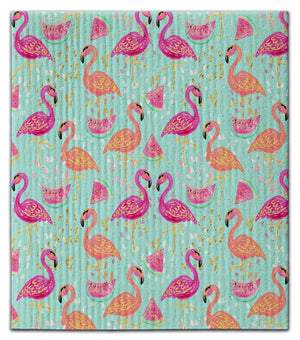 Flamingo & Watermelon Dishcloth