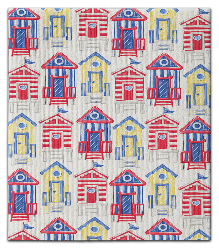 Red, Yellow & Blue House Dishcloth
