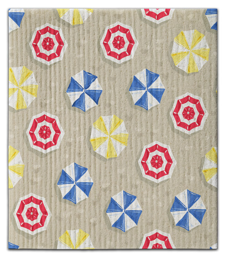 Red, Yellow & Blue Beach Umbrella Dishcloth