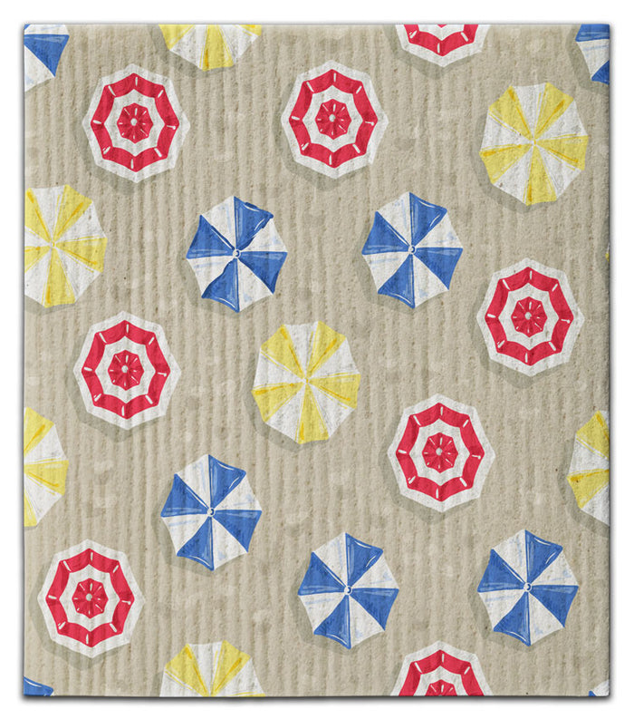 Red, Yellow & Blue Beach Umbrella Dishcloth