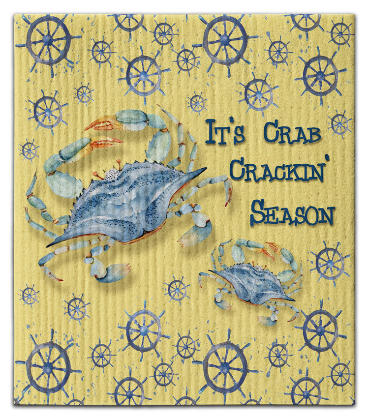 Blue Crab It's Crab Crackin Season Dishcloth