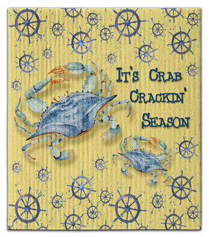 Blue Crab It's Crab Crackin Season Dishcloth