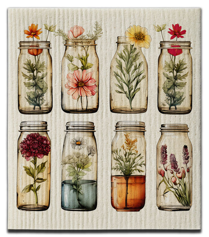 Flowers In Jar Dishcloth
