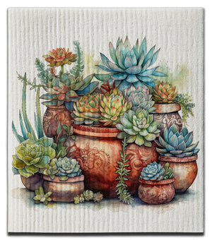 Succulent Potted Plants Dishcloth