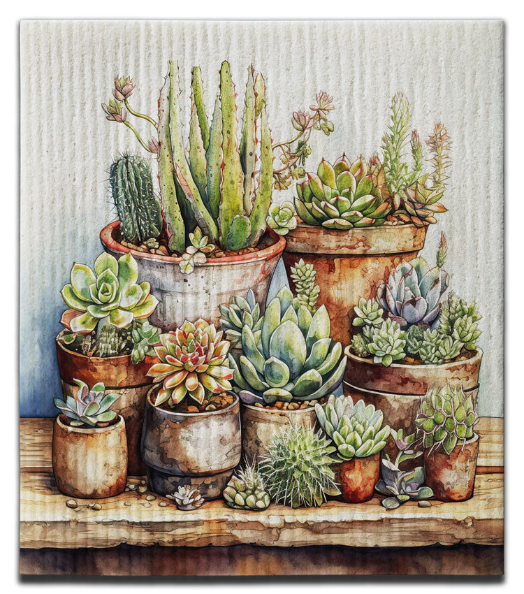 Cactus & Succulent Potted Plants Dishcloth