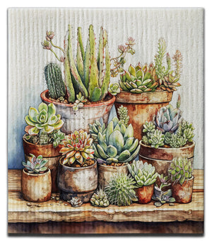 Cactus & Succulent Potted Plants Dishcloth