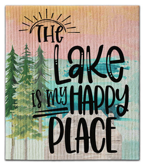 The Lake Is My Happy Place w/Dock Dishcloth