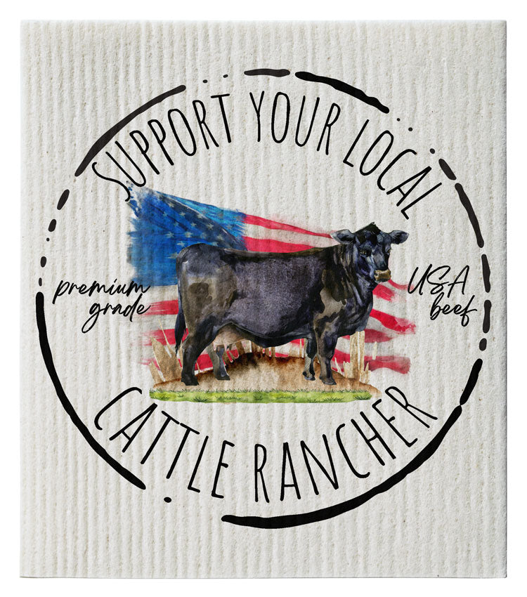 Support Your Local Cattle Rancher Dishcloth