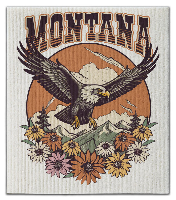 Montana Eagle Flying Dishcloth