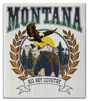 Montana Eagle & Bear Dishcloth