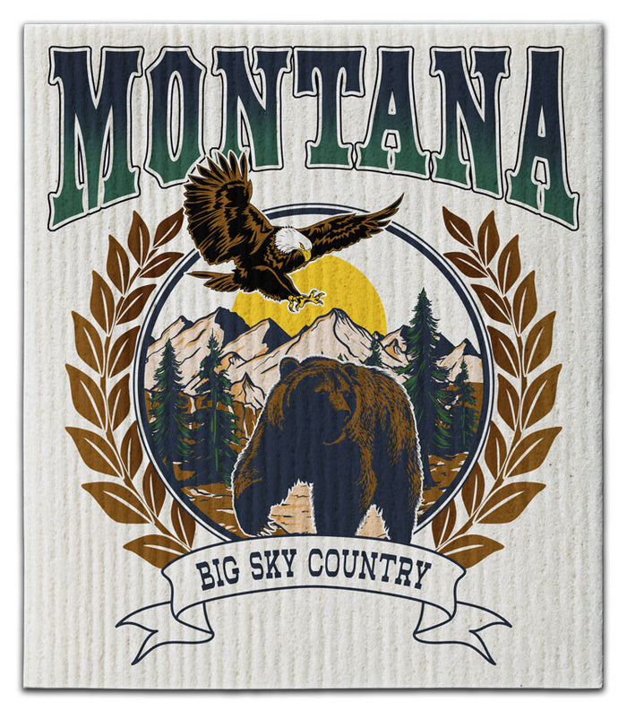 Montana Eagle & Bear Dishcloth