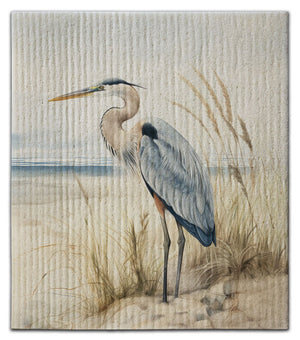 Blue Heron on Beach Dishcloth