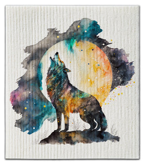 Howling Wolf Dishcloth