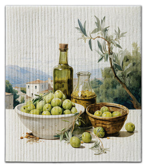 Olive Oil Green Bottle Dishcloth