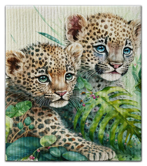 Leopard Cubs Dishcloth