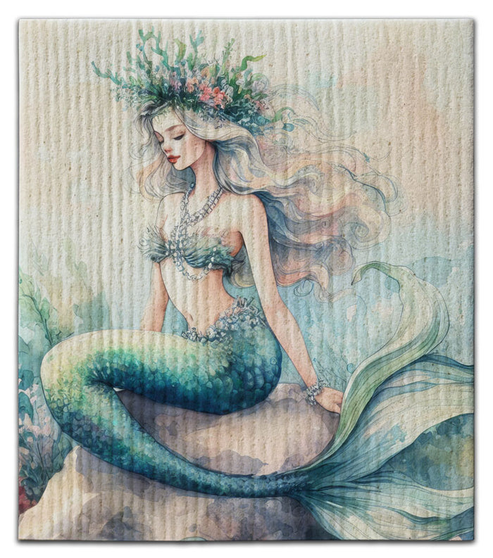Green Mermaid Dishcloth