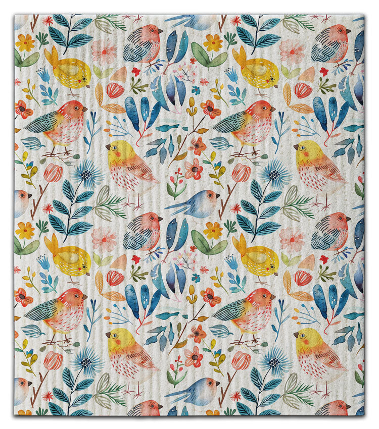 Whimsical Birds Dishcloth