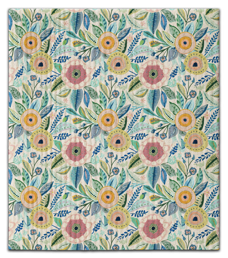 Folk Art Floral Dishcloth