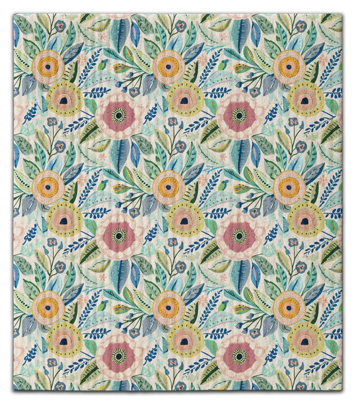 Folk Art Floral Dishcloth