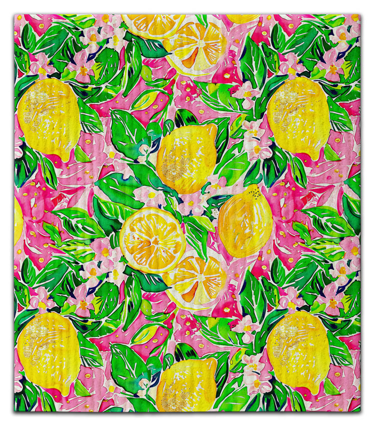 Lemons with Pink Background Dishcloth
