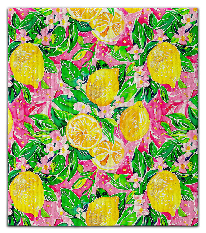Lemons with Pink Background Dishcloth