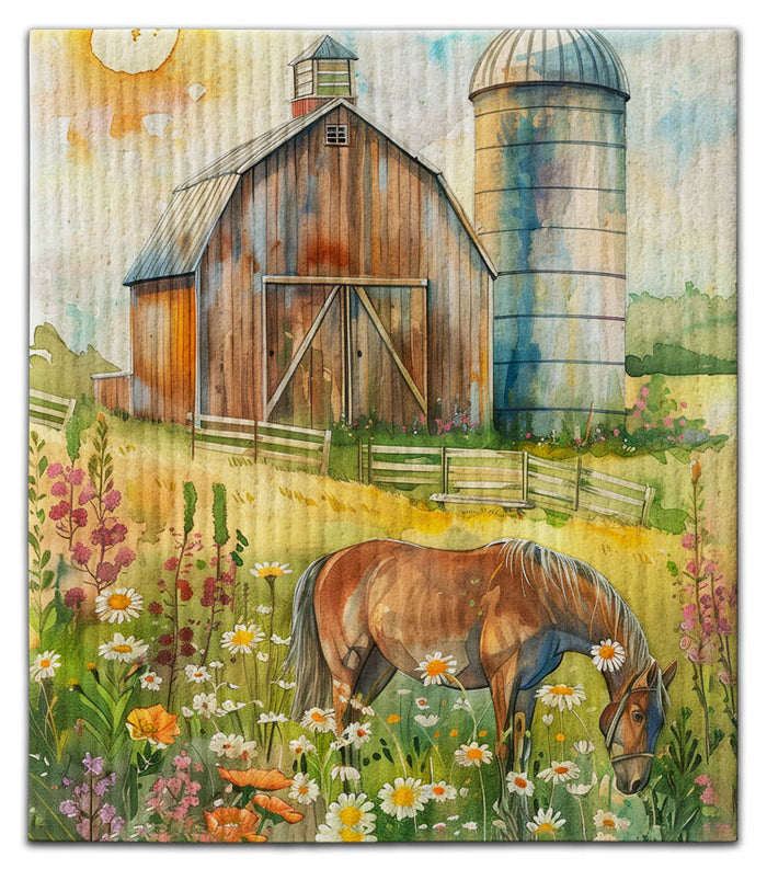 Horse & Barn Dishcloth