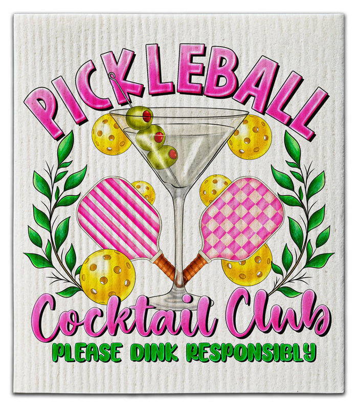 Pickleball Cocktail Club Dishcloth