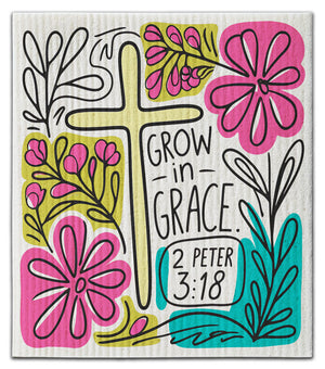 Grow in Grace Dishcloth