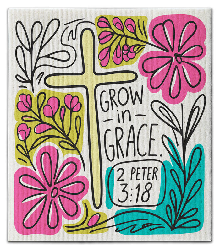 Grow in Grace Dishcloth