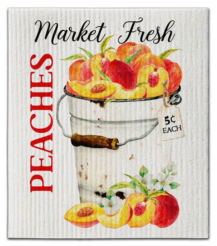 Market Fresh Peaches Dishcloth