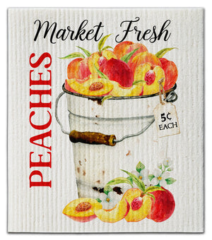 Market Fresh Peaches Dishcloth