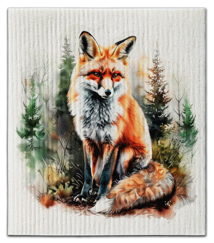 Sitting Fox Dishcloth