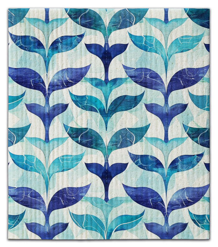 Whale Tails Dishcloth