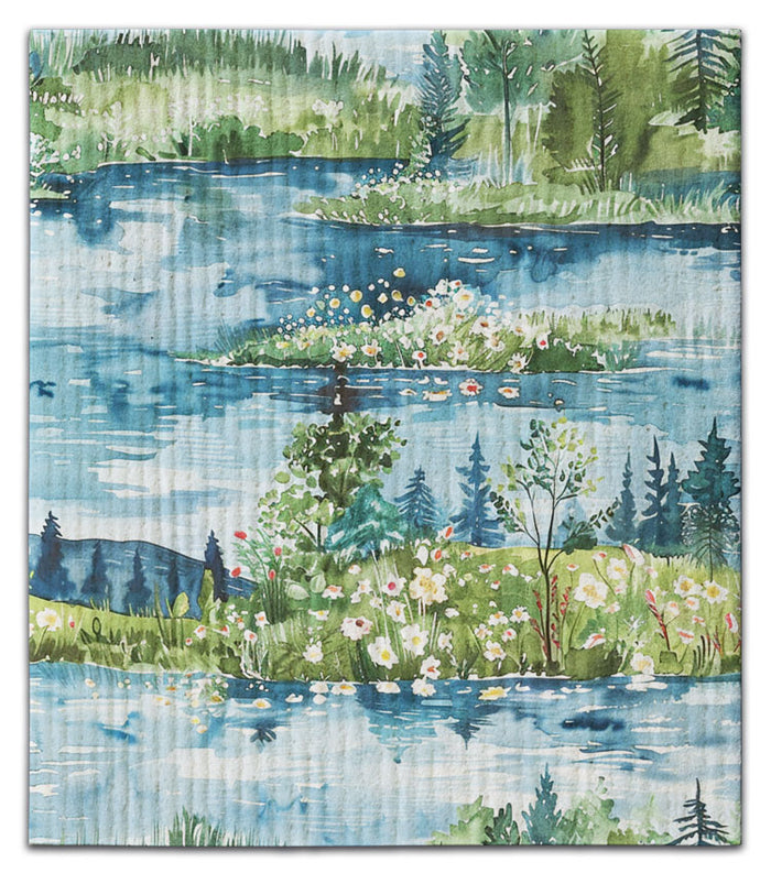 Lake/Mountain Scene Dishcloth