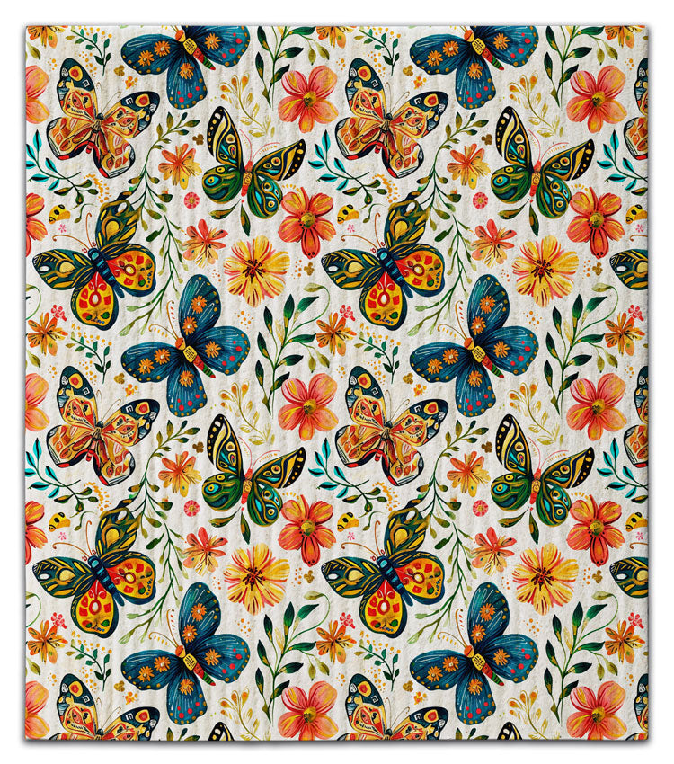 Multi Butterflies Dishcloth