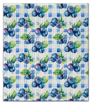 Plaid Bluberries Dishcloth