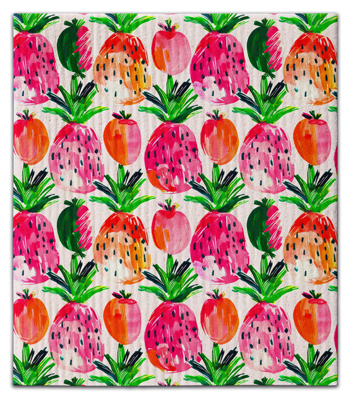 Pink Pineapples Dishcloth