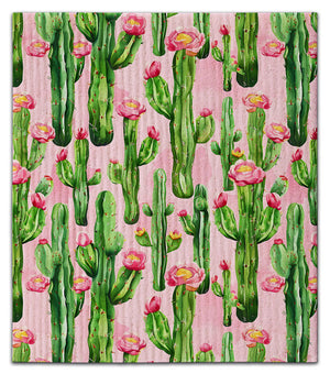 Pink Cactus Dishcloth