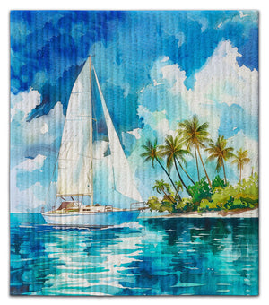 Sailboat Dishcloth