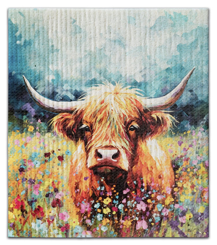 Highland Cow Dishcloth