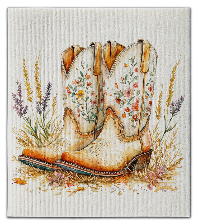 Cowgirl Boots Dishcloth